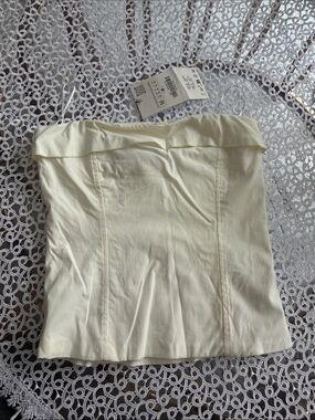 ZARA NWT Ivory Strapless Corset Top